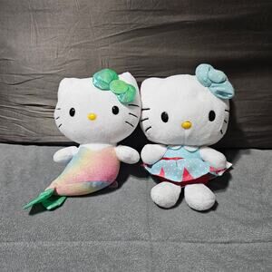 Hello Kitty Plush Lot Set of 2 Ty Mermaid Sanrio Christmas Dress Girl Kids Play